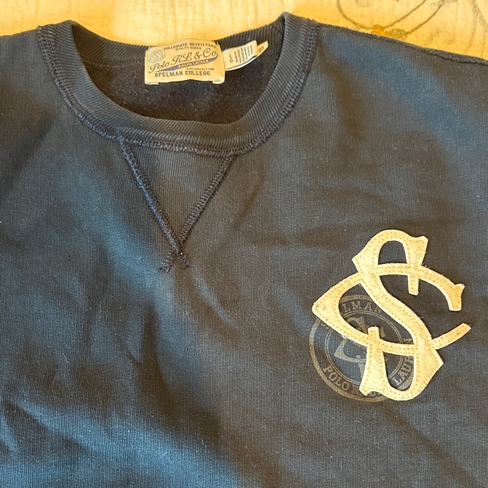 Ralph Lauren Navy Sweatshirt with White Logo
